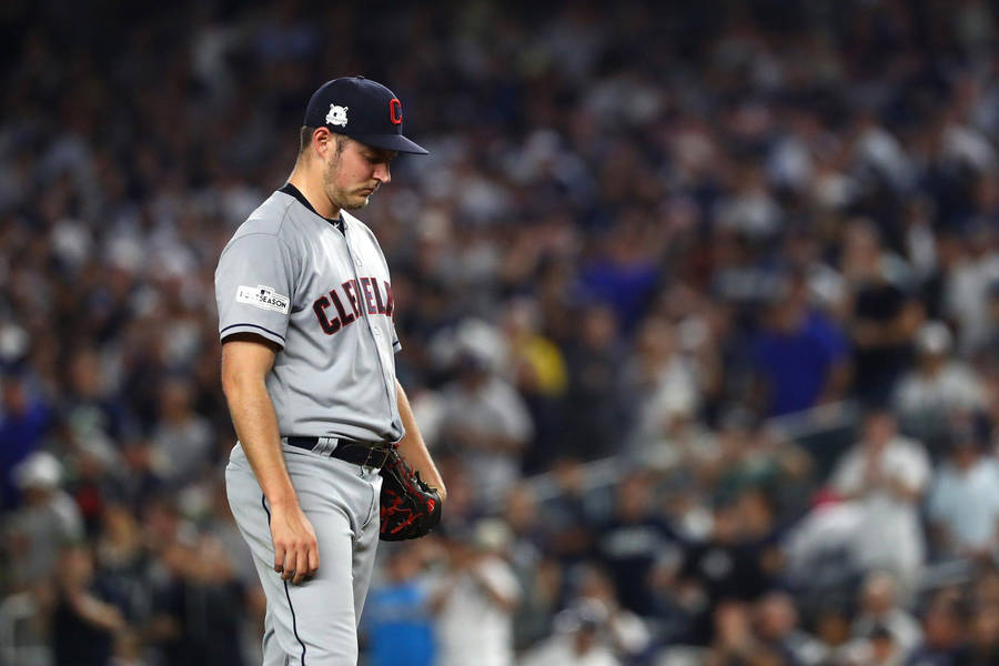 Trevor Bauer Looking Down During Game Wallpaper