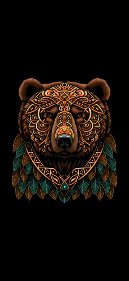 Tribal Grizzly Bear Artwork Wallpaper