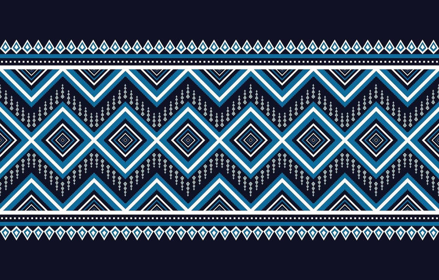 Tribal Pattern Blue Artwork Wallpaper