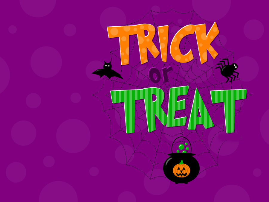 Trick Or Treat Web Purple Background Wallpaper