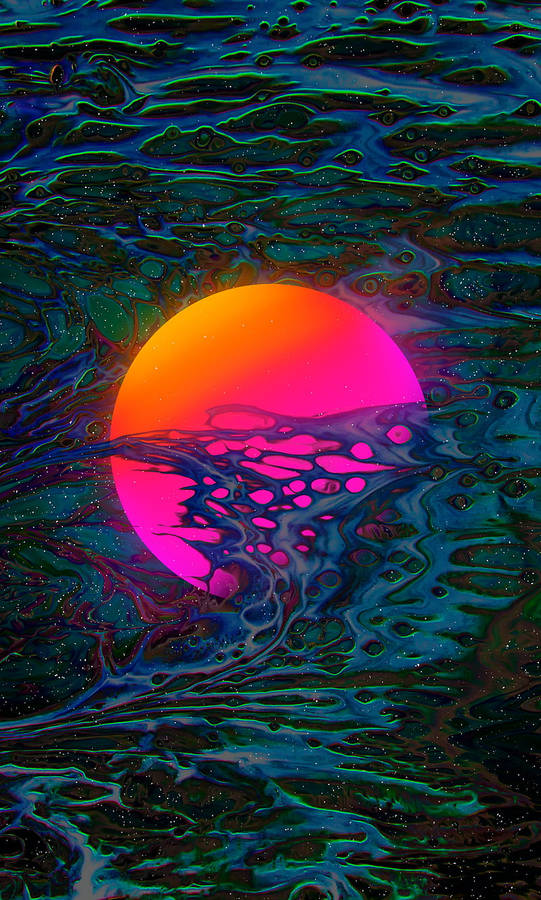 Trippy Dope Gradient Moon Wallpaper