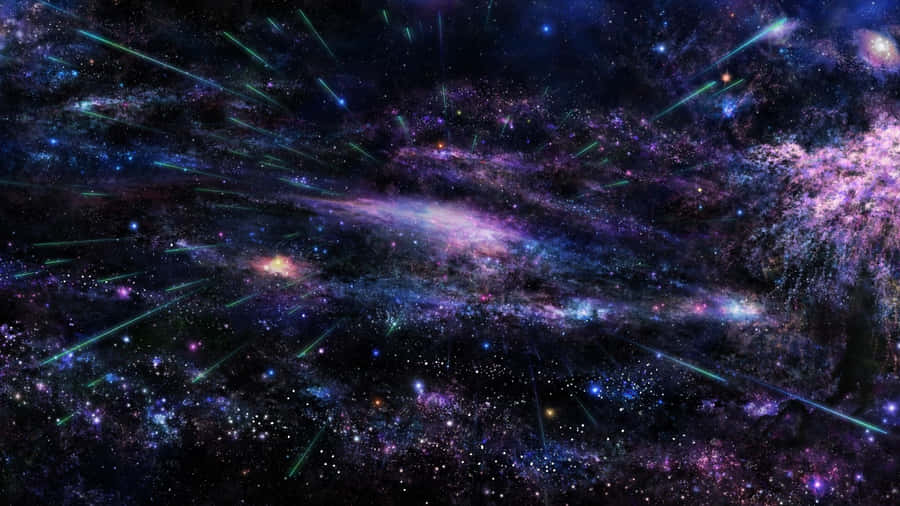 Trippy Galaxy With Purple Stars Wallpaper