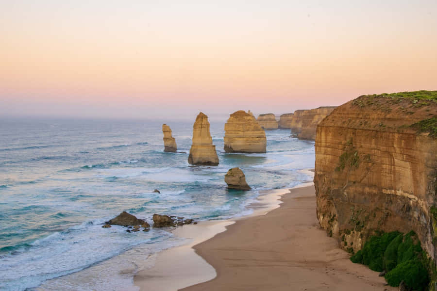 Twelve Apostles In Great Ocean Road Australia During Nightfall Wallpaper