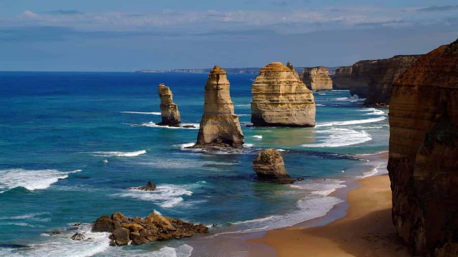 Twelve Apostles In Victoria Australia During Sundown Wallpaper