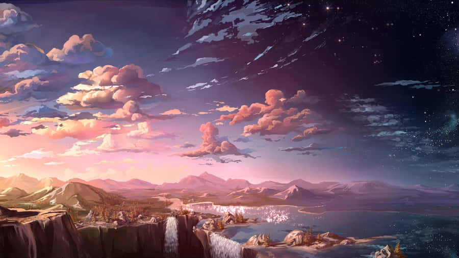 Twilight_ Realm_ Anime_ Landscape_2560x1440 Wallpaper