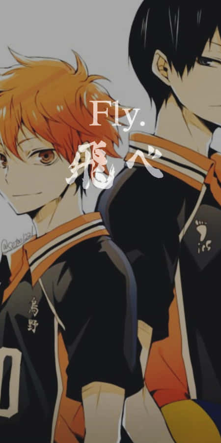 Two Anime Characters Standing Next To Each Other Wallpaper