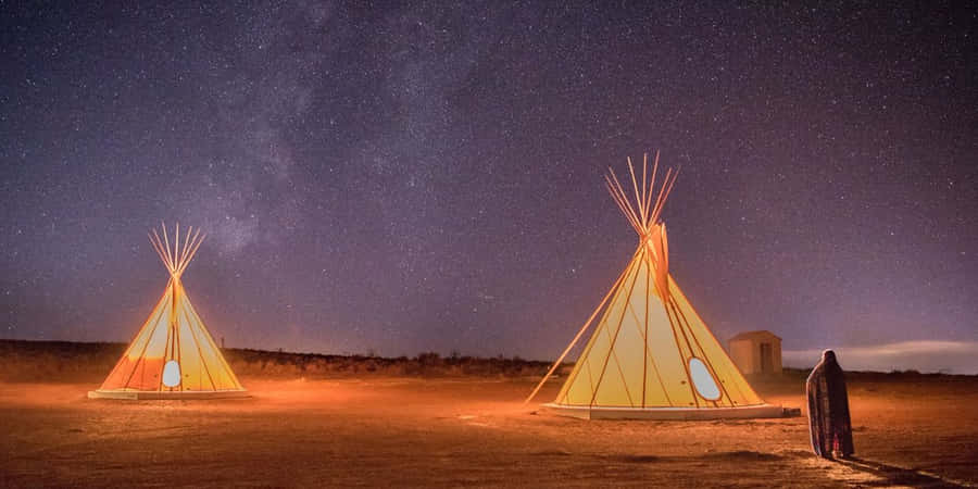 Two Bright Tents Wallpaper