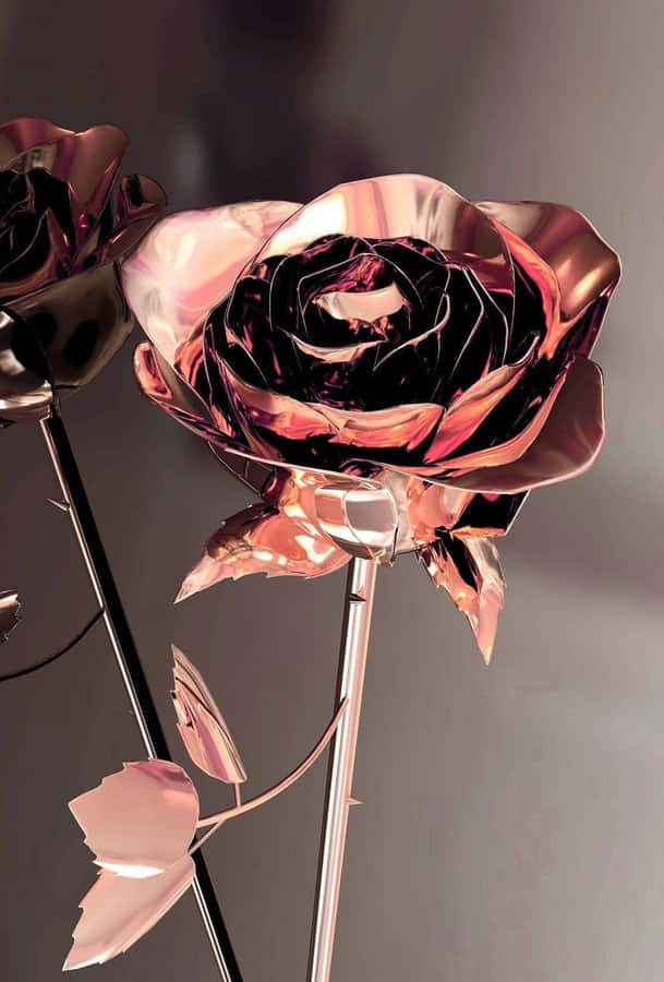 Two Delicate Pink Roses - Perfect For Someone Special. Wallpaper