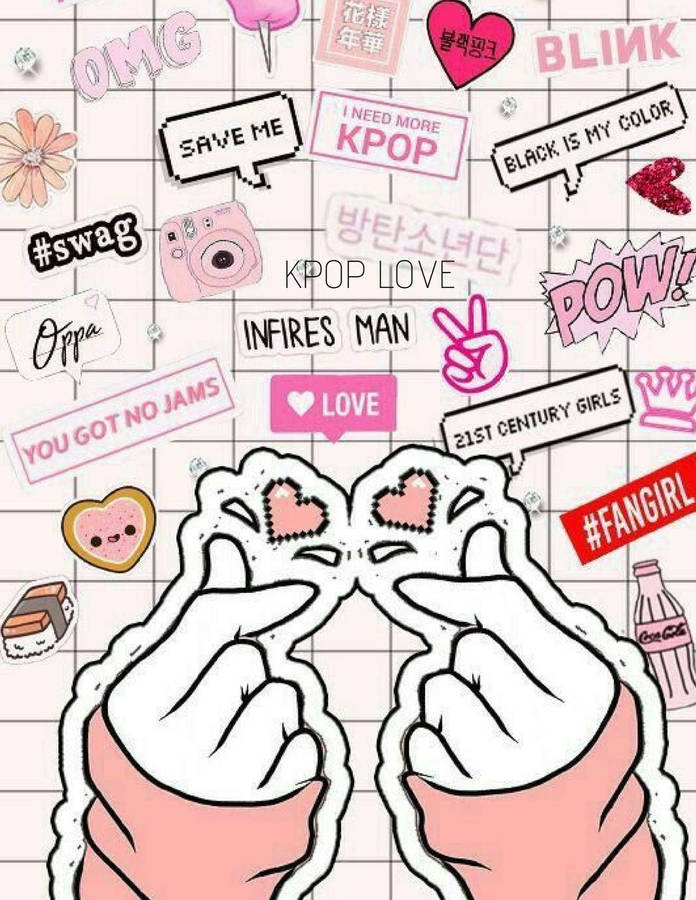Two Korean Finger Heart Signs Wallpaper