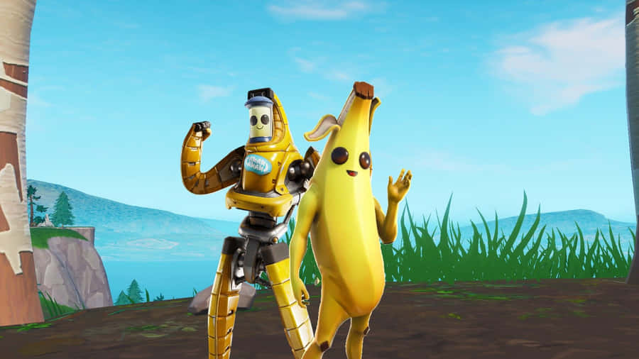 Two Robots Standing Next To Each Other Wallpaper