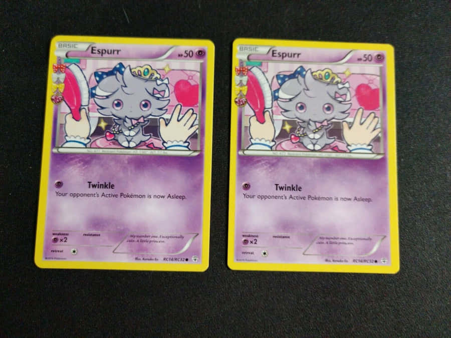 Two Twinkle Pokémon Cards Of Espurr Wallpaper