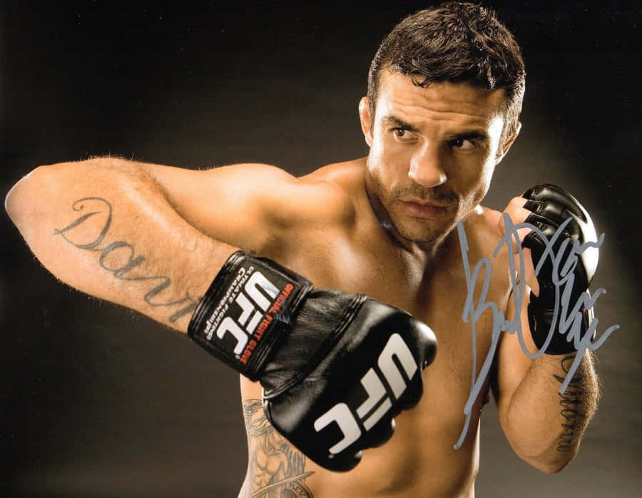 Ufc Mma Fighter Vitor Belfort Signed Portrait Wallpaper