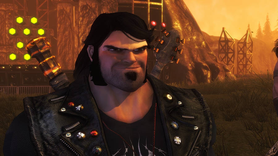 Up-close View Of Eddie In Brutal Legend Wallpaper