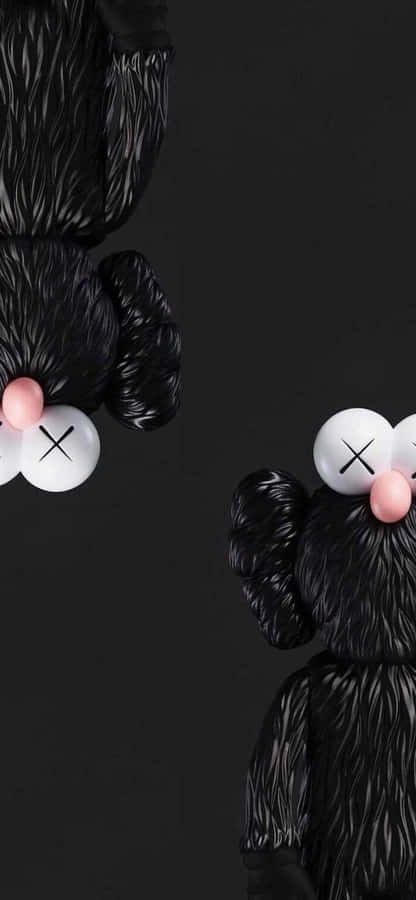 Upside Down Kaws Black And White Wallpaper