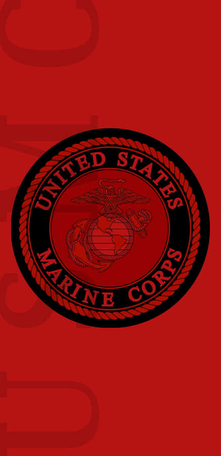 Us Marine Corps Logo On A Red Background Wallpaper