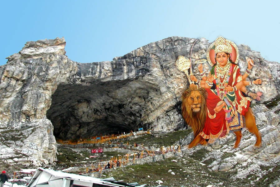 Vaishno Devi Over The Holy Cave Shrine Wallpaper