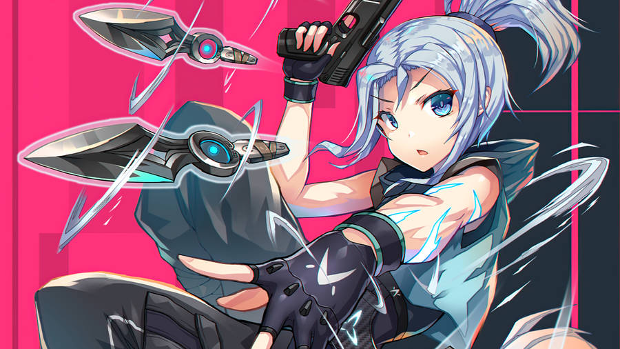 Valorant Jett Cartoon Graphic Wallpaper