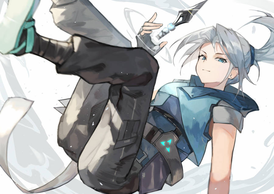 Valorant Jett Grinning Fanart Wallpaper