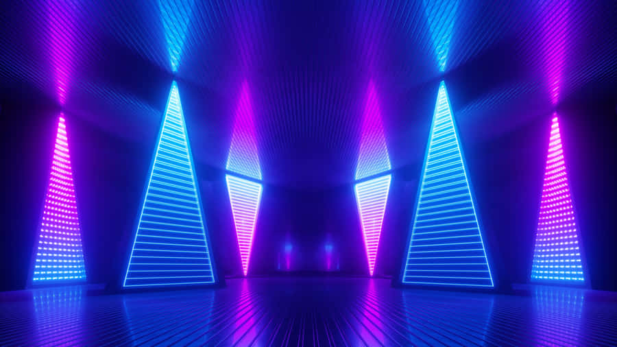Vaporwave Triangles Neon Lights4 K U H D Wallpaper