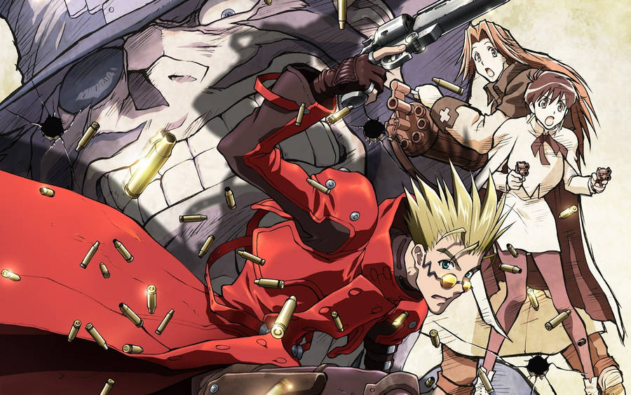 Vash, Meryl, And Milly Trigun Wallpaper