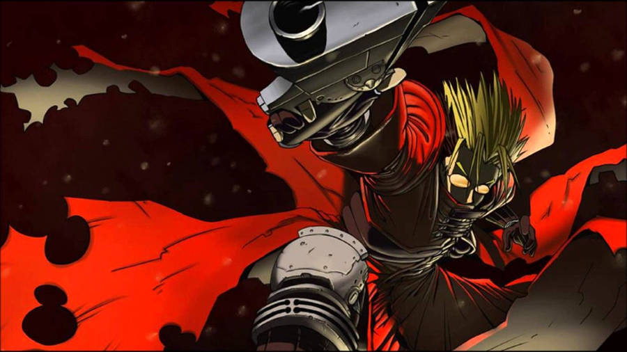 Vash Shooting Far Away Trigun Wallpaper