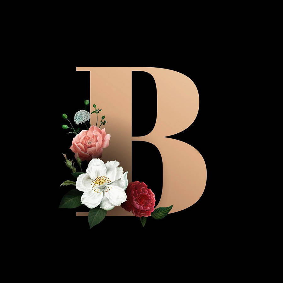 Vector Floral Letter B Wallpaper