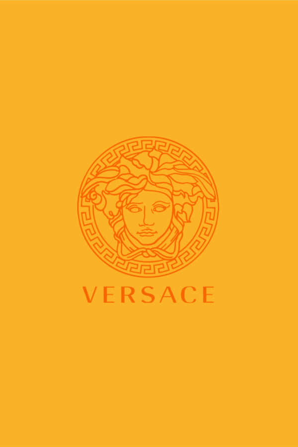 Versace Iphone Yellow Orange Logo Wallpaper
