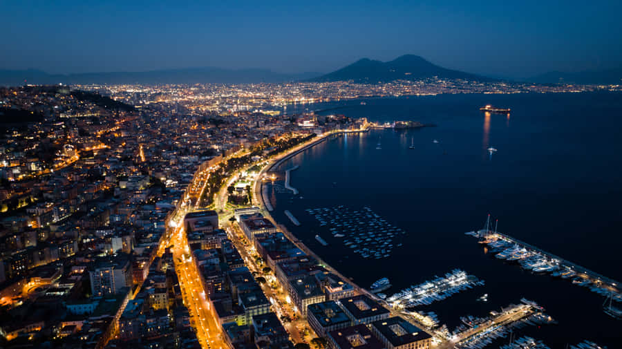 Vesuvio Aerial City View Italy Wallpaper