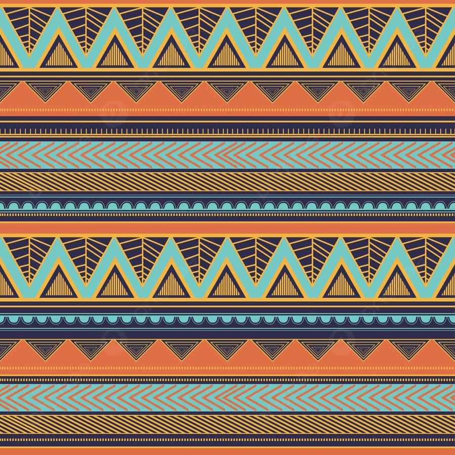 Vibrant Aztec Pattern Design Wallpaper
