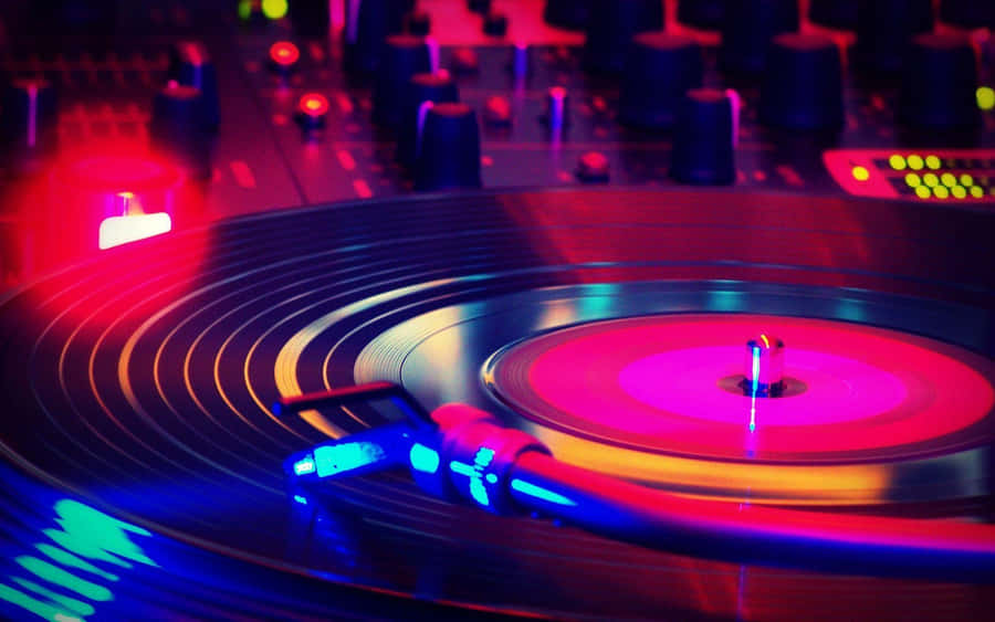 Vibrant Disco Turntable Nightlife.jpg Wallpaper