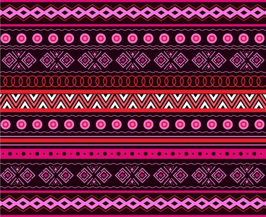 Vibrant Hot Pink Tribal Pattern Wallpaper