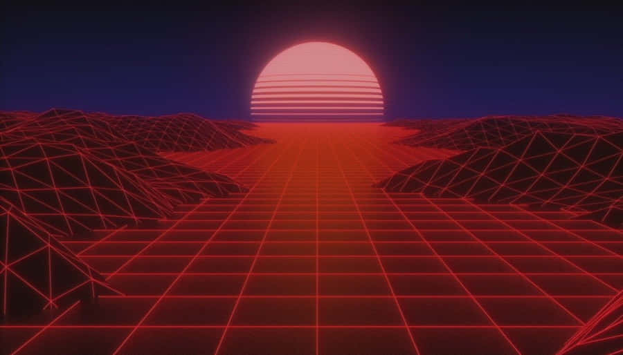 Vibrant, Red Retro 80s Aesthetic Vibe Wallpaper