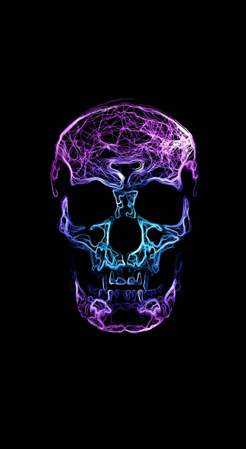 Vibrant Skull Urban Art Wallpaper