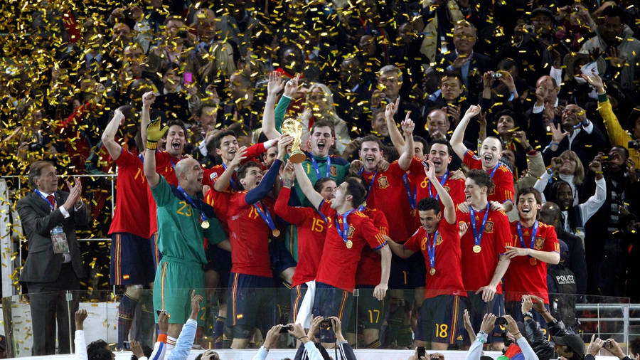 Victorious Spain National Football Team Wallpaper