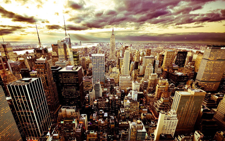 View Of New York In America Wallpaper