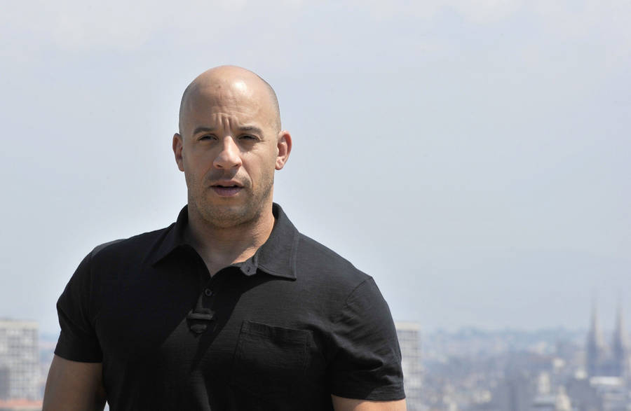 Vin Diesel Black Polo Shirt Wallpaper