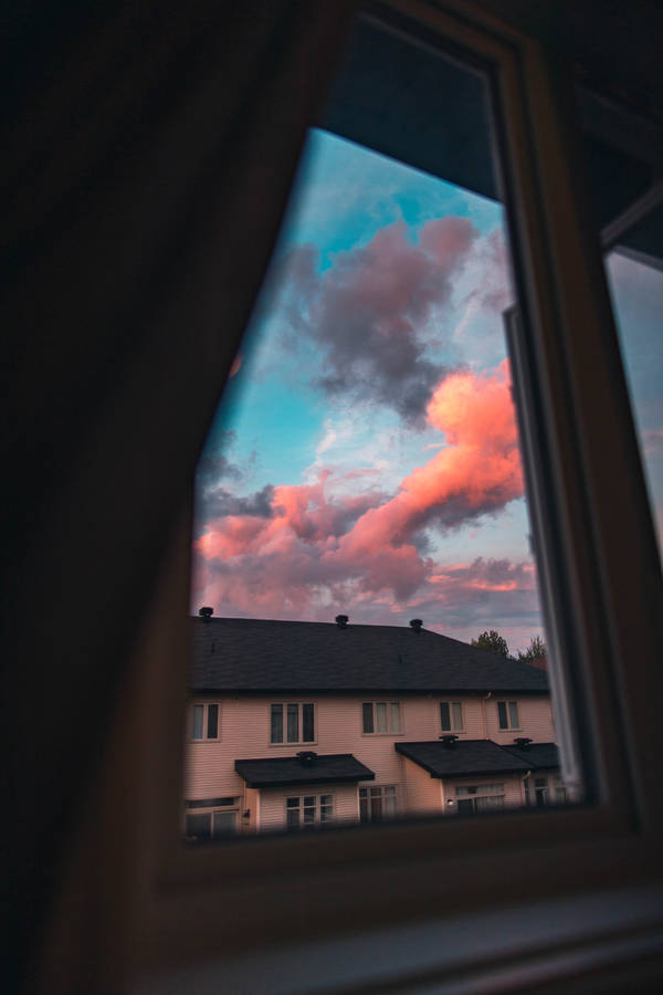 Vintage Aesthetic Clouds Window View Wallpaper