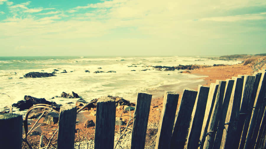 Vintage Desktop Beach Over The Fence Wallpaper