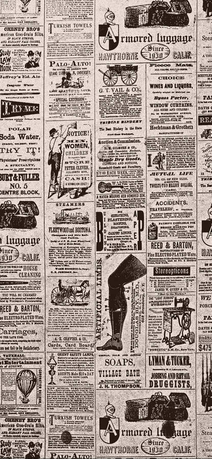 Vintage Newspaper Aesthetic Showcasing Antique Ads Wallpaper