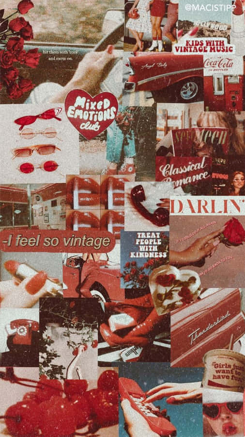 Vintage Nostalgia In This Collage Wallpaper