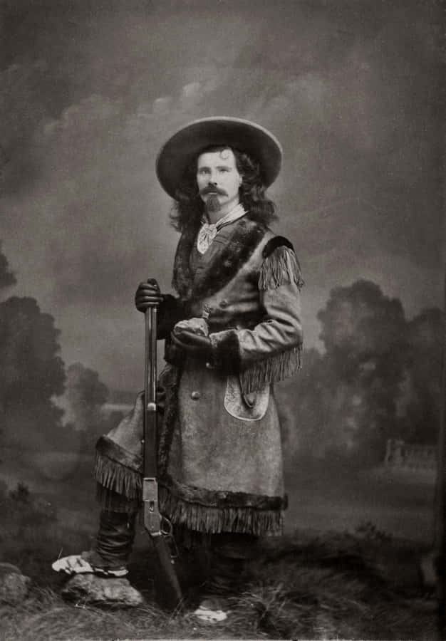 Vintage Portraitof Manwith Rifle Wallpaper
