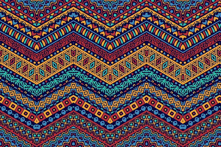 Vintage Tribal Pattern Wallpaper