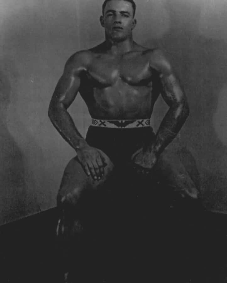 Vintage Wrestler Portrait Stu Hart Wallpaper