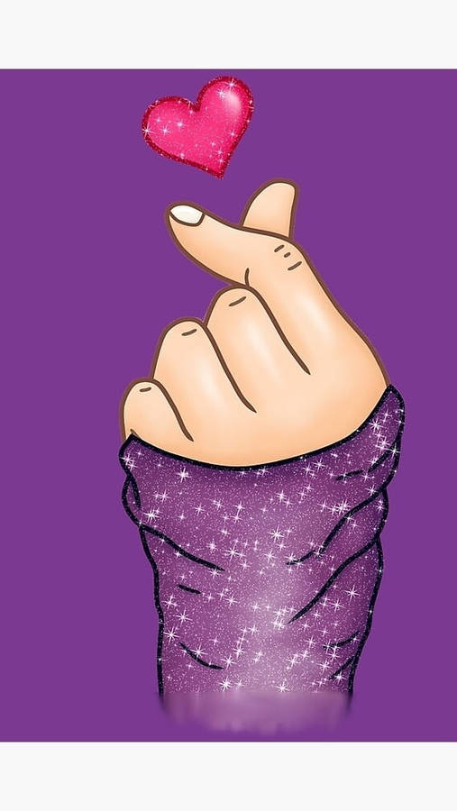 Violet Saranghae Finger Heart Wallpaper