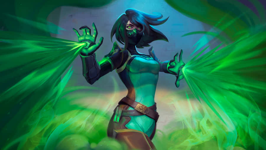 Viper Green Gas And Eyes Valorant Desktop Wallpaper