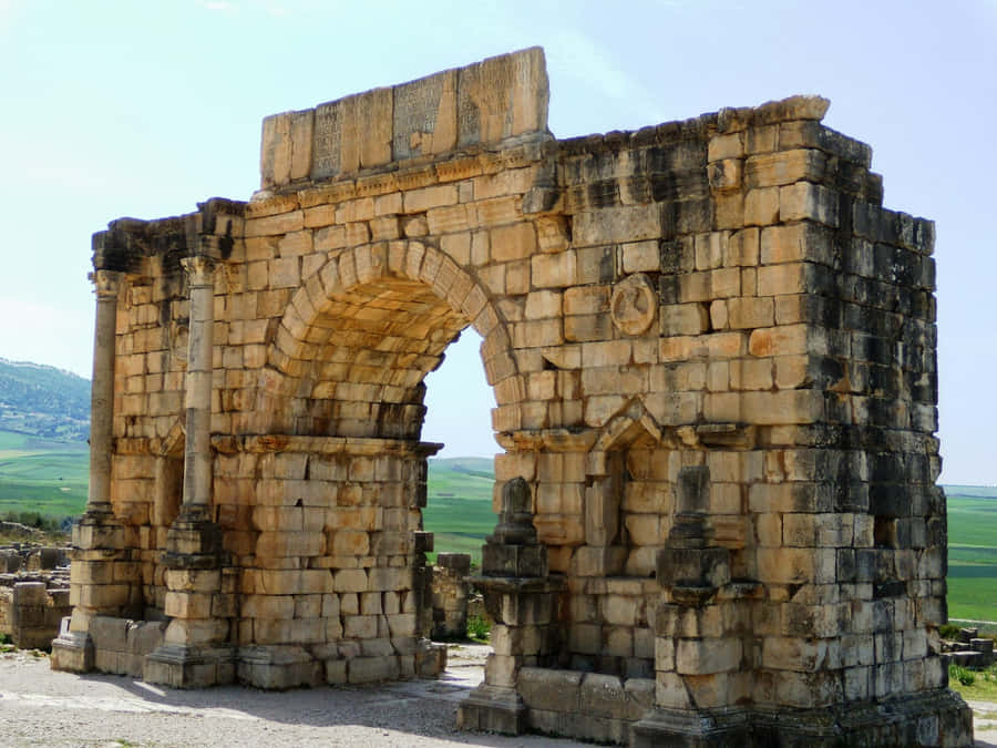 Volubilis Large Stone Arch Wallpaper
