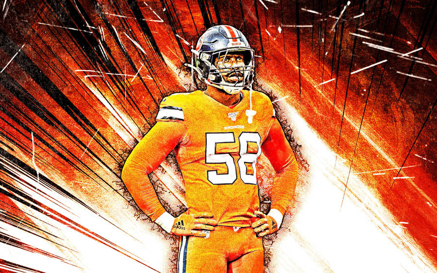 Von Miller Grunge Comic Rays Wallpaper