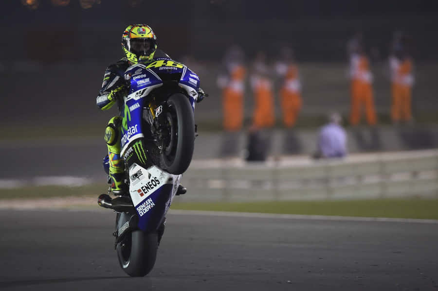 Vr46 Doing A Wheelie Wallpaper