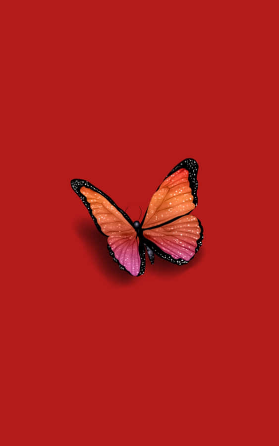 Vsco Butterfly In Red Aesthetic Wallpaper