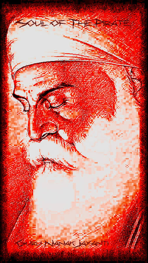 Waheguru Red Graphic Wallpaper